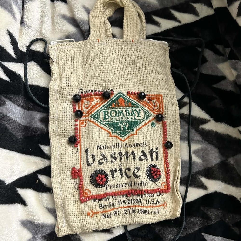 Bombay Basmati Rice Burlap Bag